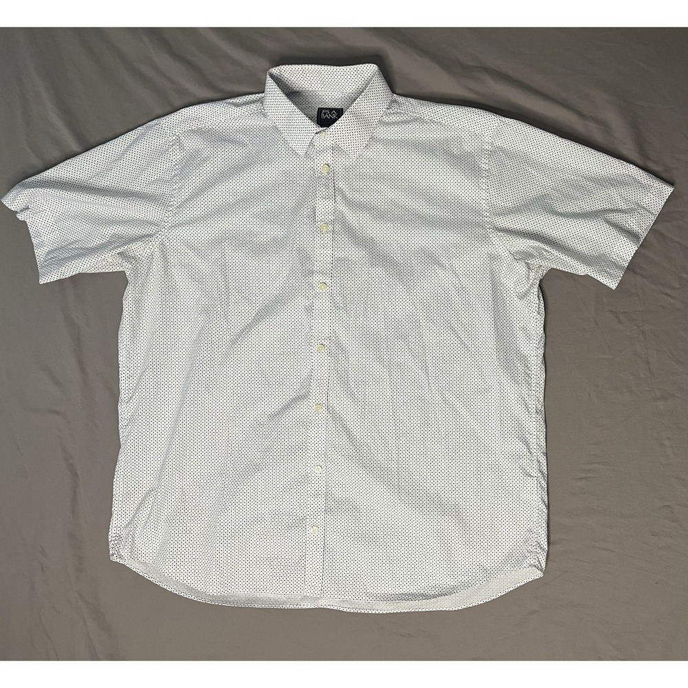 Jos A Bank Oxford Dress Shirt Men's Size 16-35 White Long Sleeve Button Up